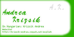 andrea krizsik business card